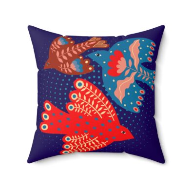 Pillow + Cover - Flighty Friends - Spun Polyester