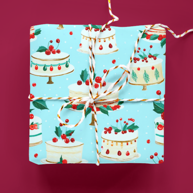 Berry Cakes Christmas Wrapping Paper