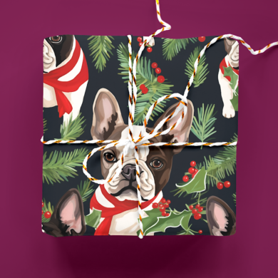 French Bulldog Christmas Wrapping Paper