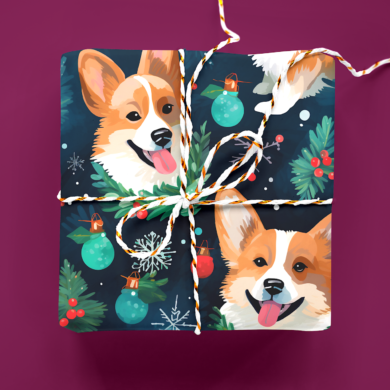 Corgi Christmas Wrapping Paper