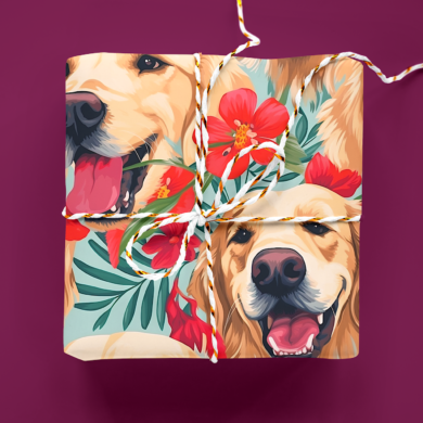 Golden Retriever Christmas Wrapping Paper