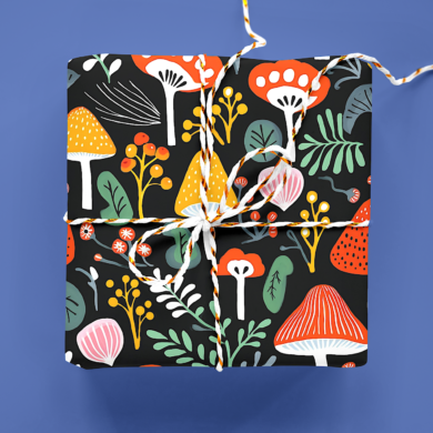 Woodland Shrooms Wrapping Paper