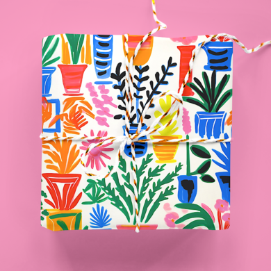 Colorful Plants Gift Wrapping