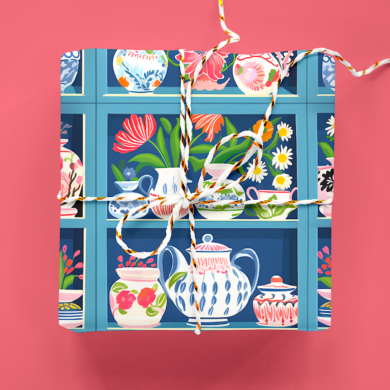French Pottery Shelf Wrapping Paper