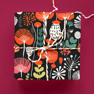 Poppy Flower Gift Wrap, Birthday Wrapping Paper, Floral Wrap, Colorful Paper, Pretty Wrapping Roll, Cute Gift Wrap Roll, Present