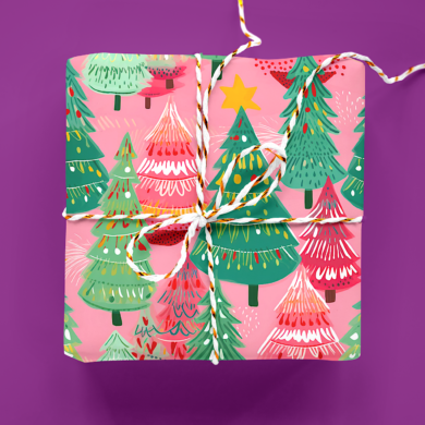 Happy Christmas Tree - Christmas Wrapping Paper