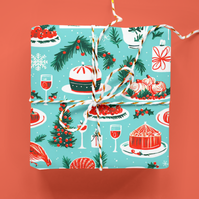 Feasting Christmas Wrapping Paper